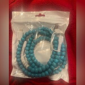 New! Turquoise Beaded iPhone Charging Cable